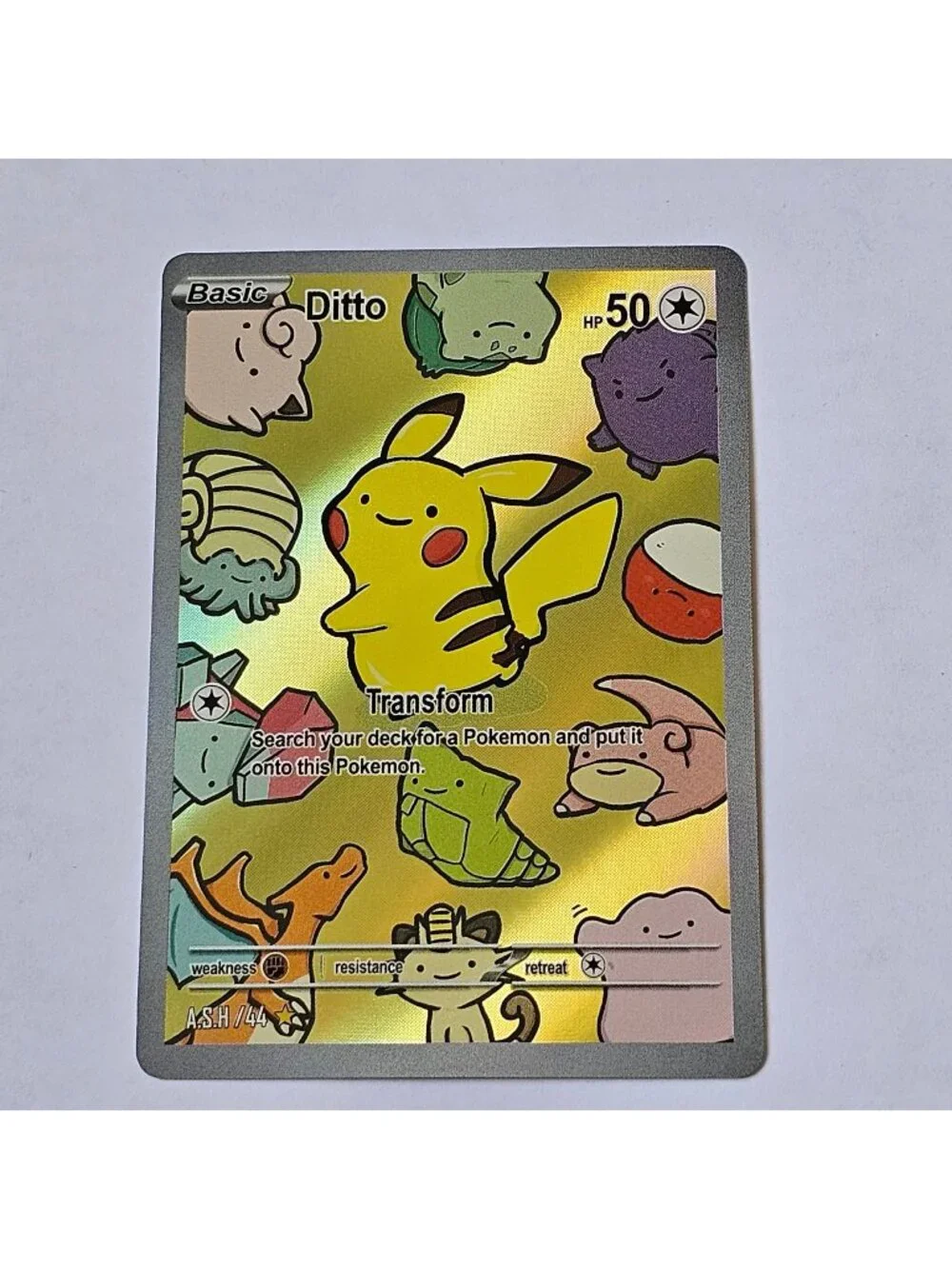 Ditto Holo Pokemon Generation One After Skool Hobby Fan Art Pikachu Derp